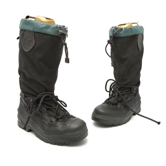 Vintage Sorel Snowfox TR Lined Winter Boots Leather Rubber Kaufman Canada Black - Picture 16 of 16